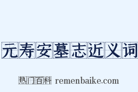 元寿安墓志近义词是什么意思的图片